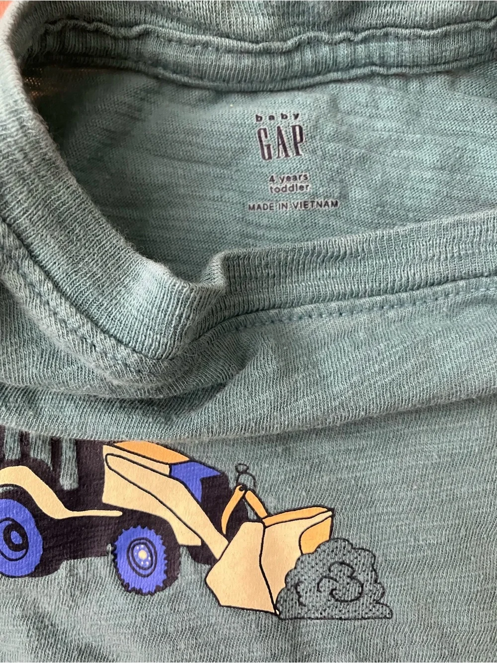 GAP Blue Construction Vehicles Short Sleeve Tee